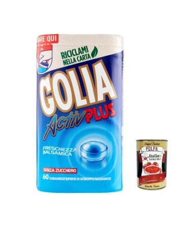 Italian Gourmet E.R. Perfetti Golia Activ Plus Pack of 3 Fresh Flavor Lollipops 146g + Italian Gourmet Polpa 400g