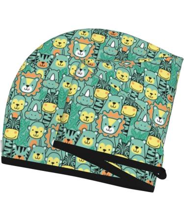 Hair Towel Wrap - Quick Drying Hair Turban with Button | Animal & Leaf Design - Buy Online on GoSupps.com