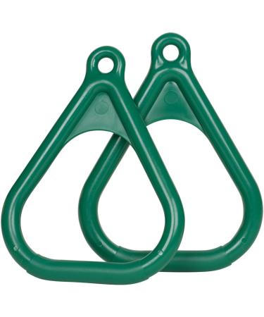 Swing Set Stuff Plastic Trapeze Rings with SSS Logo Sticker, Green