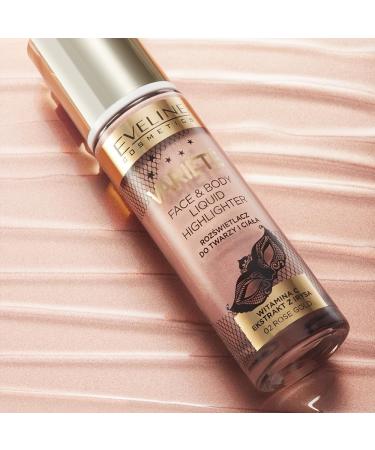 Eveline Cosmetics Varit Liquid highlighter for face and body No 01 Champagne Gold versatile formula for cheeks eyes lips and body enriched with vitamin C and iris extract - Buy Online on GoSupps.com