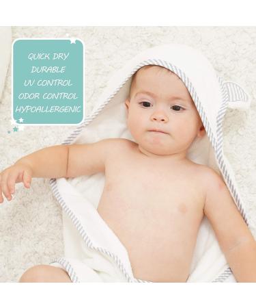 SWEET DOLPHIN Large 2 Pack Ultra Soft Bamboo Hooded Baby Towel - 35x35 inch - Absorbent Bath Towels for Babies with Ears - Newborn Essential for Boys and Girls - Buy Online on GoSupps.com