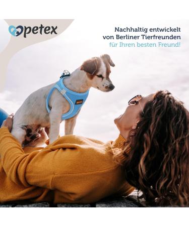 Petex Dog Harness for Small & Medium Dogs - TUV Tested Made in Europe Reflective & Breathable with Air Mesh - Stylish Blue XS for Puppies - Buy Online on GoSupps.com