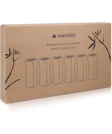 Navaris Bamboo Washcloths (Pack of 6) - 10x10 inch Baby and Adult Washcloth Set - Face and Body Towels for Makeup Removal - Light Blue, White, Gray, Black - Buy Online on GoSupps.com