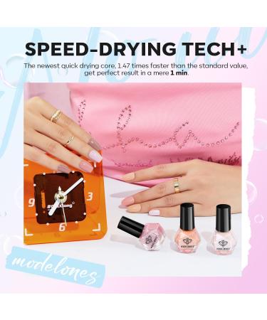 Modelones Nail Polish Set-6 Colors Pearl Aurora Iridescent Shimmer White Pink Purple Nail Polish Quick Dry Nail Polish Finger Nail Polish Bulk Manicure Diy Nail Art Salon Home - Buy Online on GoSupps.com