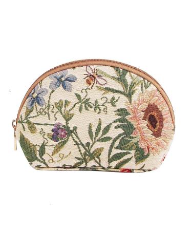 Signare Tapestry Cosmetic Bag Makeup Bag for Women with Garden Flowers Design Morning Garden