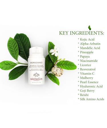 BioRadiance Botanical Cellular Brightening Treatment | Mandelic Acid Kojic Acid & Alpha-Arbutin - 60ml | Shop Internationally - Buy Online on GoSupps.com