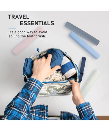 Mulbozy Portable Travel Toothbrush Case - Wheat Straw Holder for Home, Travel, School - 4 Pack in Pink, Blue, Green, Grey - Buy Online on GoSupps.com