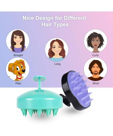 HEETA Hair Scalp Massager Shampoo Brush 2 Pack - Silicone Bristles, Remove Dandruff, Waterproof Hair Scrubber for Men & Women - Green & Black - Buy Online on GoSupps.com