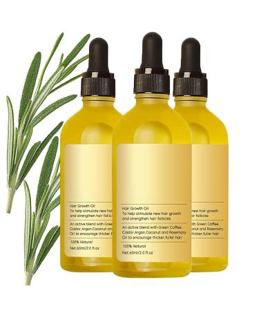 Vegan Natural Hair Growth Oil Vegan Hair Growth Oil Hair Oil Rosemary Hair Growth Oil For Dry Damaged Hair And Grow Thin Hair 2fl Oz 60 Ml 3 pcs