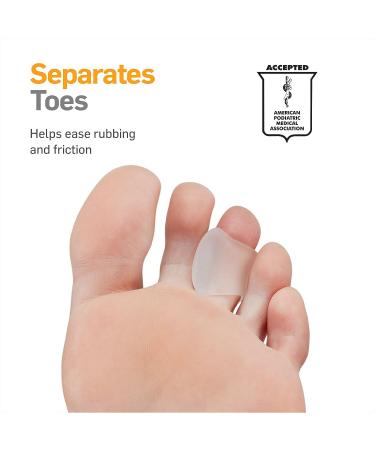 NatraCure Gel Toe Separator with Toe Loop - Toe Spacer & Straightener for Bunions & Overlapping Toes - Size Medium (2PK) - Buy Online on GoSupps.com