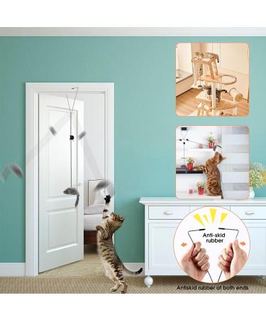 FYNIGO Self-Play 3 Ways Hanging Door Cat Mouse Toys for indoor Cats Kitten Interactive Cat Mice Toys for Hunting Exercising Eliminating Boredom Small Breeds 1 Pack - Buy Online on GoSupps.com