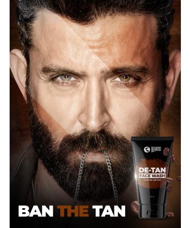 BEARDO De-Tan Facewash for Men - Tan Removal & Oil Control | 100 ml Coffee Detox for Skin Inflammation & Sunburn Relief - Buy Online on GoSupps.com