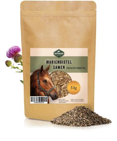 Martenbrown Maria -thistula seeds 5 kg for horses dogs & cats - whole distula thistle seeds without additives - 100% natural product 5 kg (1 Pack)