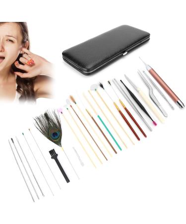 Stainless Steel Ear Wax Removal Tool Kit - 23 Piece Classic Black Set for Clear Ear Canal - Home Ear Care Supplies - Buy Online on GoSupps.com