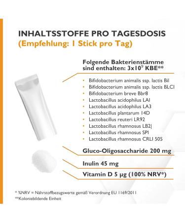 Code Vital Probio Immun I MultiSpecies Probiotics | Austrian Quality | 10 Intestinal Strains + Vitamin D | Delicious Taste | 30 Sticks for Optimal Immunity - Buy Online on GoSupps.com