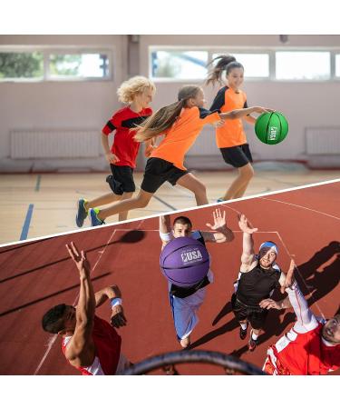 Libima Official Size 5 Rubber Basketball Set - Purple/Green/Red - Indoor/Outdoor Game Practice Training Ball for Kids, Youth, Men, Women - Includes Pump - 27.5 - Buy Online on GoSupps.com