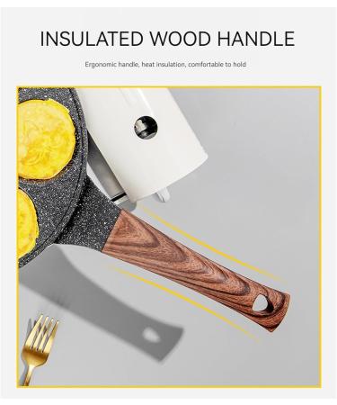 ZPRMMN 7 Holes Egg Frying Pan Multifunction Hamburger Steak Non Stick Pan Cooking Pan Cooking Utensils 7 holes Wooden Handles - Buy Online on GoSupps.com