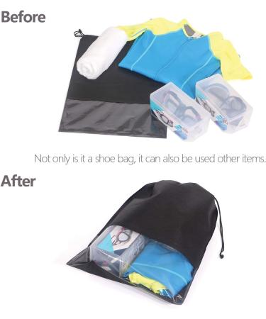 8 PCS Travel Shoe Bags Non-Woven Storage Organizer for Men and Women - Black - Buy Online on GoSupps.com