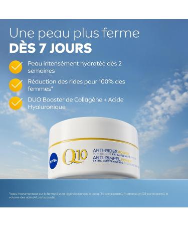 NIVEA Q10 Power Day Care SPF15 (1x50 ml) anti-wrinkle cream enriched with Pure Q10 & Hyaluronic Acid anti-aging cream with collagen booster extra firmness face cream for all skin types - Buy Online on GoSupps.com