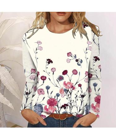 PATOPO Women's Loose Fit Graphic Long Sleeve T-Shirt - Pink, Plus Size - Buy Online on GoSupps.com