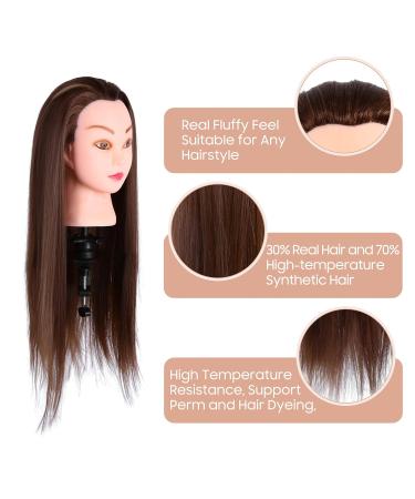 Shop Brown Training Hairdressing Head - Exercise Mannequin with Free Clamp Holder | International Shipping Available - Buy Online on GoSupps.com
