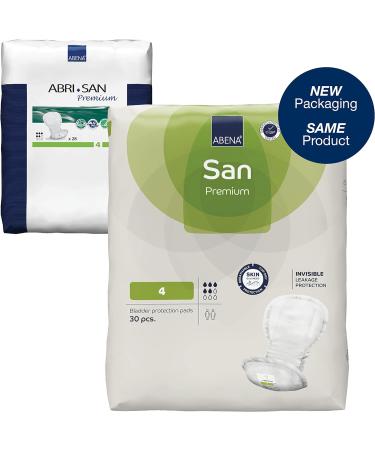 Buy Abena San 4 Incontinence Pads | 800 ml Absorbency | 30 Pieces | Fast Discreet & Premium Protection for Men & Women - Buy Online on GoSupps.com