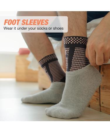 Shop Copper Ankle Brace Compression Sleeve for Pain Relief | Plantar Fasciitis & Achilles Tendonitis Support - Black/Gold - 1 Pair - Buy Online on GoSupps.com