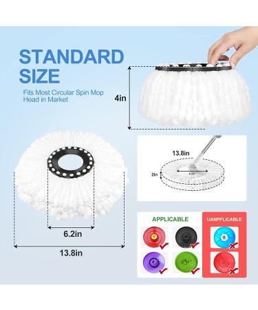 3 Pack Round Microfiber Spin Mop Head Refills - Standard Size, Easy to Clean Hurricane Rotating Mop Replacement - Buy Online on GoSupps.com