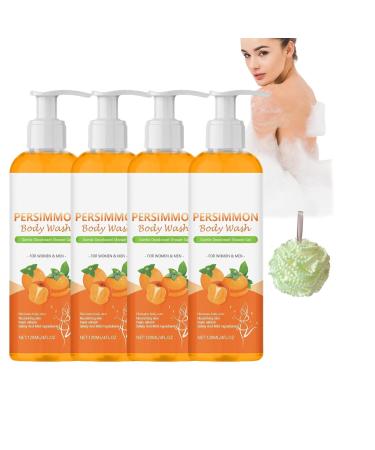 JIAOY Persimmon Shower Gel Purifying Deodorizing Soap for Removing Odor Under Arms Inside Thigh Smelly Feet Natural Persimmon Smell for Seniors