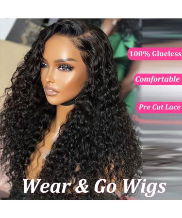 Alionly Water Wave Lace Front Wig Human Hair 18 Pre Plucked HD Transparent Lace 4x4 Closure 180 Density - Glueless Wig for Black Women - Buy Online on GoSupps.com