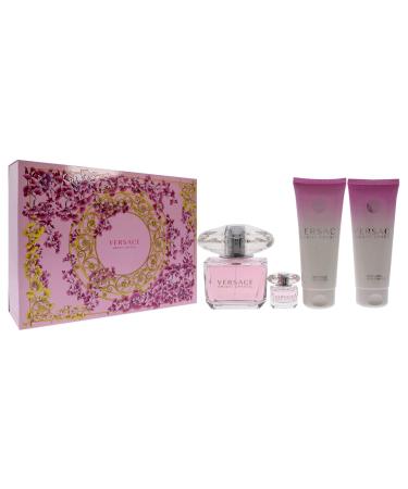 Versace Versace Bright Crystal 3oz EDT Spray 3.4oz Perfumed Body Lotion 3.4oz Perfumed Bath and Shower Gel 5ml EDT Splash Mini Women 4 Pc Gift Set Packaging May Vary - Buy Online on GoSupps.com