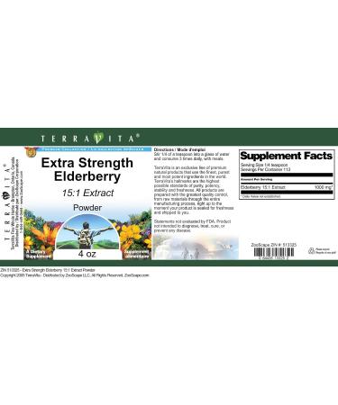 Extra Strength Elderberry 15:1 Extract Powder (4 oz ZIN: 513325) - 3 Pack - Buy Online on GoSupps.com