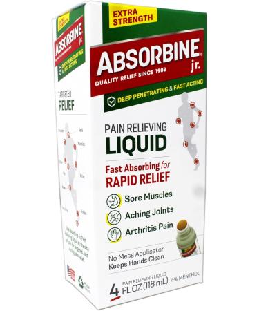 ABSORBINE JR. Extra Strength Pain Relieving Liquid for Muscle Joints Arthritis Pain with No-Mess Applicator 4 Oz - 3 Pack - Buy Online on GoSupps.com