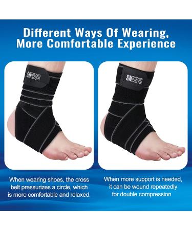 SNEINO Ankle Brace for Women & Men - Adjustable Breathable Ankle Support for Sprained Ankle | Stabilizer for Injury Recovery - Ideal for Basketball & Running | Small Black - Buy Online on GoSupps.com