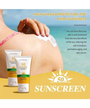 Trendyfave Sunscreen SPF 50 High UVA/UVB Protection Zinc Oxide Sunscreen Water Resistant Face Sunscreen Non-Greasy Broad-Spectrum Formula Moisturises & Protects Skin Sun Screen 50g - Buy Online on GoSupps.com