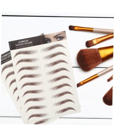 Baluue 9 Sheets Realistic Fake Eyebrows Eyebrow Stickers Waterproof Hairlike Eyebrows Brown - Buy Online on GoSupps.com