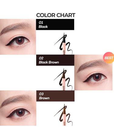 GIVERNY Milchak Waterproof Liquid Eyeliner 1g (Brown) - Smudge Proof & Longwearing Formula with Fine Brush Tip - Buy Online on GoSupps.com