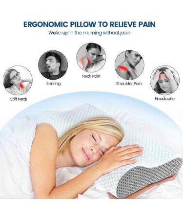 Polovo Memory Foam Pillows Neck Pillow Bed Pillow for Sleeping - Blue&grey - Buy Online on GoSupps.com