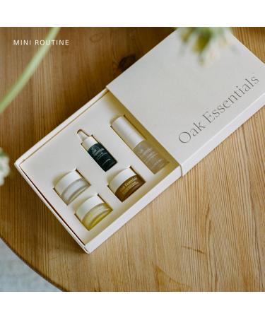 Oak Essentials Mini Routine | Clean Hydrating Travel-Size Set with Cleanser Mask Balm Oil & Toner 5 Count Multicoloured - Buy Online on GoSupps.com