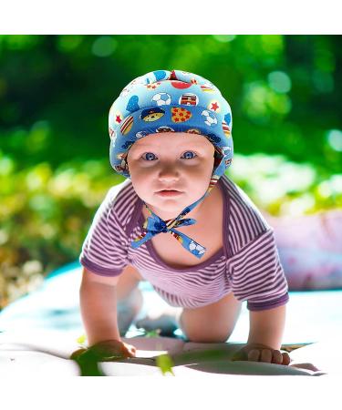 Baby Toddler Safety Helmet Set with Knee Pads and Socks - Soccer Owl Design - Buy Online on GoSupps.com