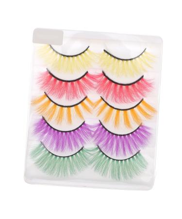 minkissy 5 Pairs Colored False Eyelashes Fake Lashes Natural Dramatic Lashes Performance Eyelashes Artificial Eyelashes Fake Lash Extensions False Lash Fake Lash Cosplay Do It Yourself