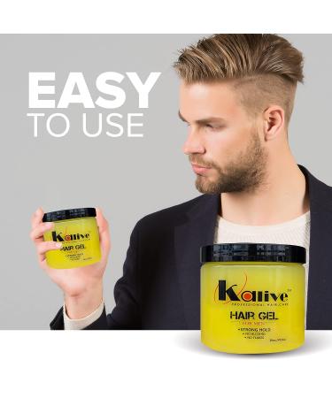 KALIVE Men's Hair Styling Gel 16 oz - Strong-Hold & Light Shine, Fresh Scent - No Flaking or Alcohol - Buy Online on GoSupps.com