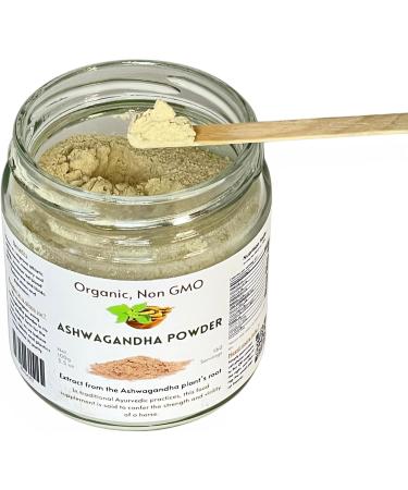 Pure Organic Ashwagandha Root Powder In a Glass Jar Exp Jan 31 2026 - Buy Online on GoSupps.com