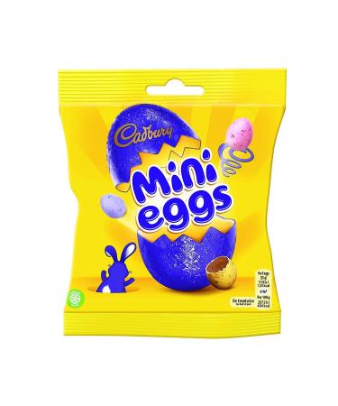 Cadbury Cadbury Mini Chocolate Eggs Bag 80g Pack of 6 Mini solid milk chocolate eggs in a crunchy sugar shell. Easter shapes Pack of 6