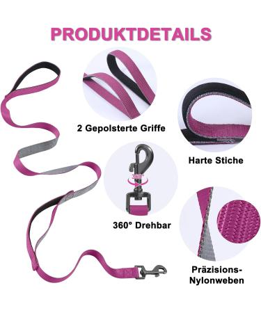 Demigreat Long Dog Leash - 1.5m/3m/5m Robust Training Line with Padded Handle - Ideal for Small to Large Dogs - Violet - Buy Online on GoSupps.com