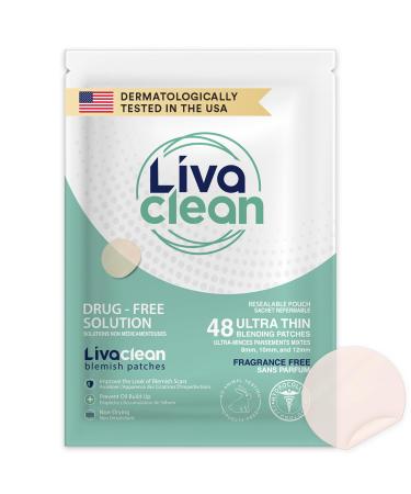 LivaClean (48 Count 1 Pack) Hydrocolloid Patches Hydrocolloid Patches for Face Hydrocolloid Covers Hydrocolloid Gunk Catcher