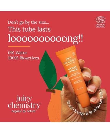 Juicy Chemistry Blood Orange & Rosehip Lipbalm 10 g | Organic Lip Balm for Dark Pigmented Dry & Chapped Lips | Enriched with Vitamin A C E & Ceramides | Clinically Tested | For Men Women & Kids - Buy Online on GoSupps.com