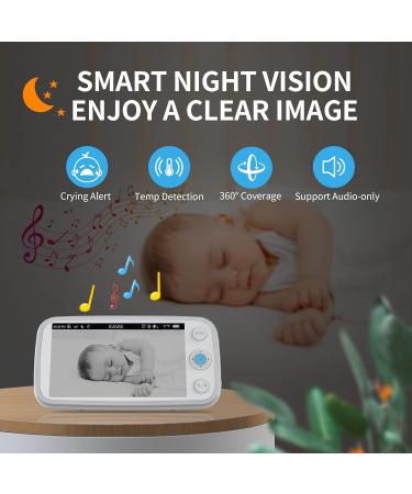 KAWA 2K Baby Monitor 5" IPS Screen Video Baby Monitor with Camera and Night Vision TF Card Storage(Not Included) 4000mAh 4X Zoom 2-Way Talk 180 Flip Lullabies Temp Sensor 1000ft Range (S7) Brown - Buy Online on GoSupps.com