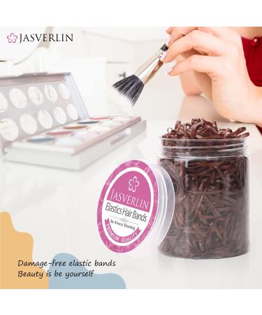 Elastic Hair Bands 1000pcs Brown Ponytail Holders Soft Hair Ties Styling - JASVRELIN - Buy Online on GoSupps.com