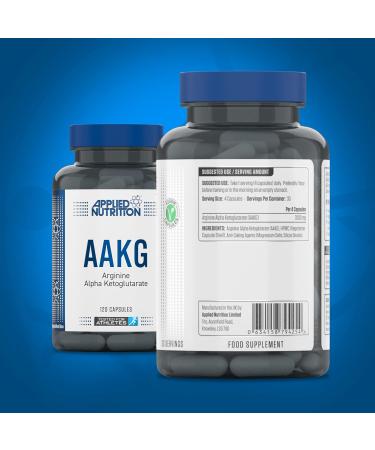 Applied Nutrition AAKG - L Arginine Alpha Ketoglutarate 800mg Capsules | Nitric Oxide Pre Workout Supplement | Muscle Pump & Energy Booster (120 Capsules) - Buy Online on GoSupps.com
